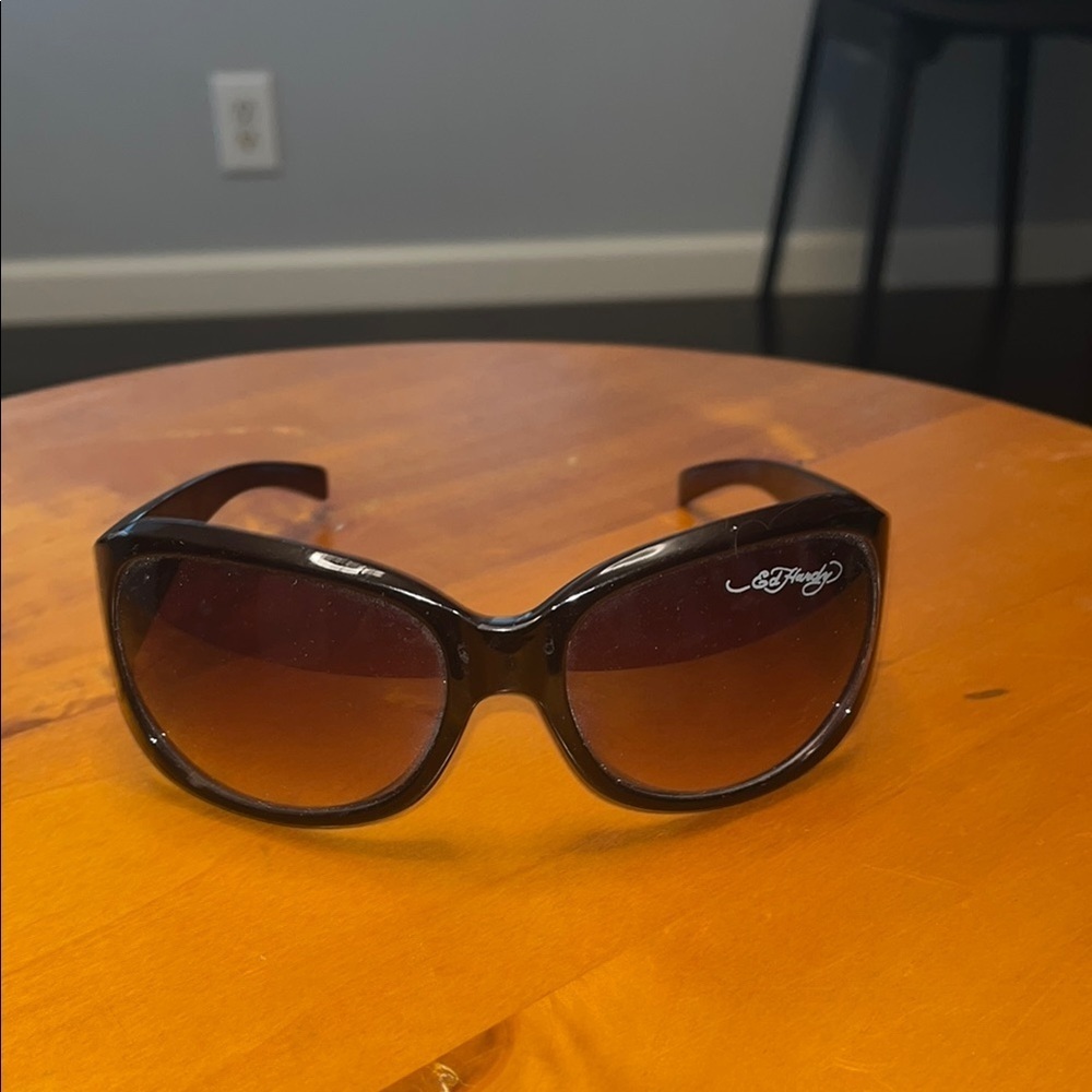 Ed Hardy Black Sunglasses with Classic Design